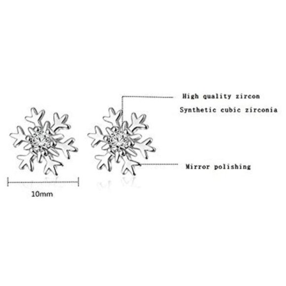 Snowflake Silver Earrings - Picture 3 of 3